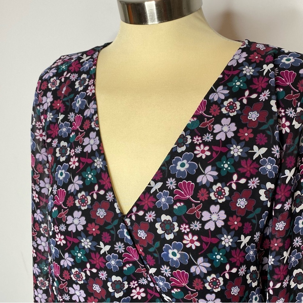 Express Mod Floral Print Long Sleeve Dress - Picture 3 of 12